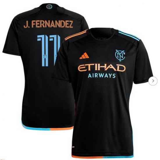 Men's New York City FC Julian Fernandez adidas Black 2024 24 7 Kit Replica Player Jersey